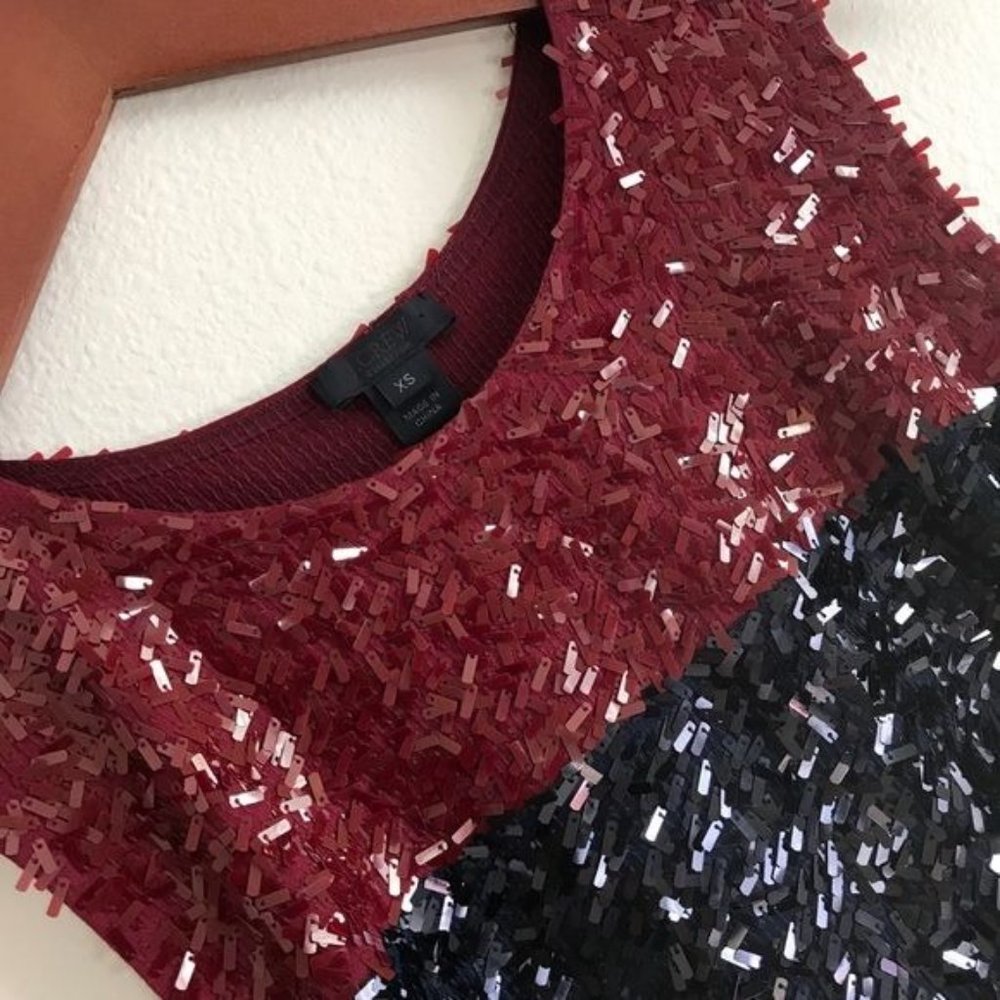 J. Crew Sequin Color Block Tank Size Xs - image 3